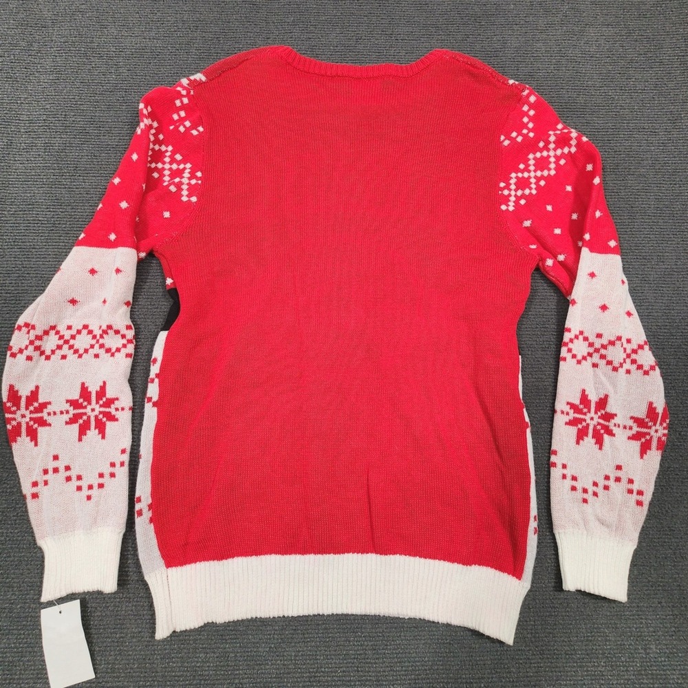 Pokemon Sweater Mens XL Red Pokeball Snowflake Holiday Ugly Christmas Sweater - Picture 5 of 5